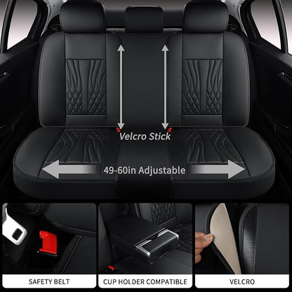 Leather Seat Covers, Car Seat Protector Waterproof, Seat Covers Full Set - Image 3