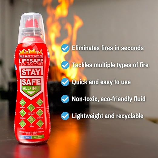 LifeSafe Technologies StaySafe All-in-1 Portable Fire Extinguisher, Compact - Image 2
