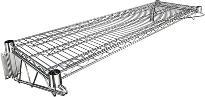 14" x 48" Chrome Wire Wall Mount Shelf by Krollen+Industrial