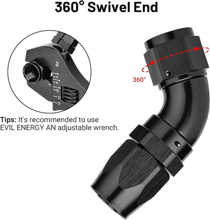 EVIL ENERGY 10AN 60 Degree One Piece Full Flow Hose End Fitting Swivel - Image 4