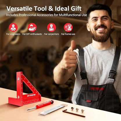 3.8＂Mini 3D Multi-Angle Measuring Square Ruler, WT102A High Precision Hole - Image 7