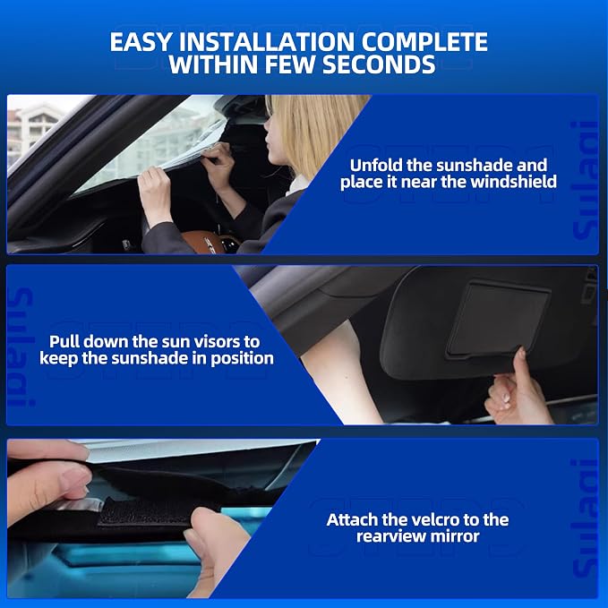 Windshield Sun Shade for Ni-ss-an Frontier 2022-2025 2026 Foldable Sunshade - Image 5