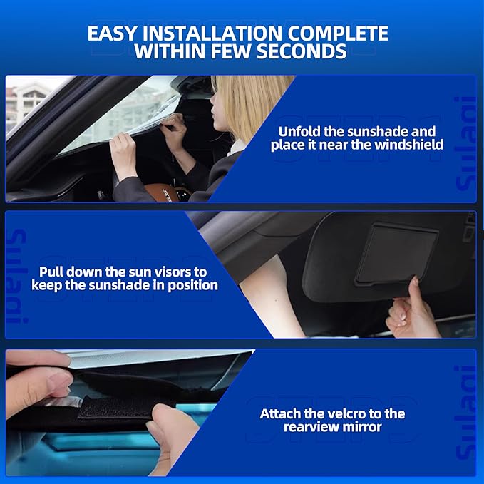 Windshield Sun Shade for Toyo-ta 4runner 2010-2025 4-Runner Foldable Sunshade - Image 5
