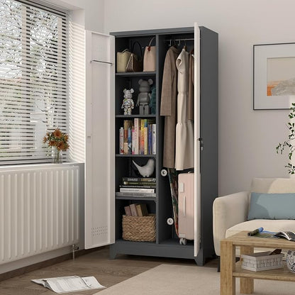 GREATMEET 72.8" H Metal Garage Storage Cabinets - Image 4
