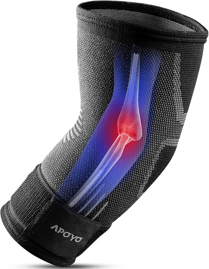 APOYO Elbow Brace for Tendonitis and Tennis Elbow, Elbow Compression Sleeve by APOYO