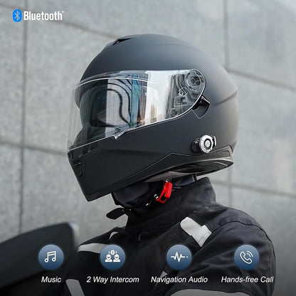 Full Face FreedConn Motorcycle Helmet Bluetooth 5.0 Integrated 2 Way Intercom - Image 5