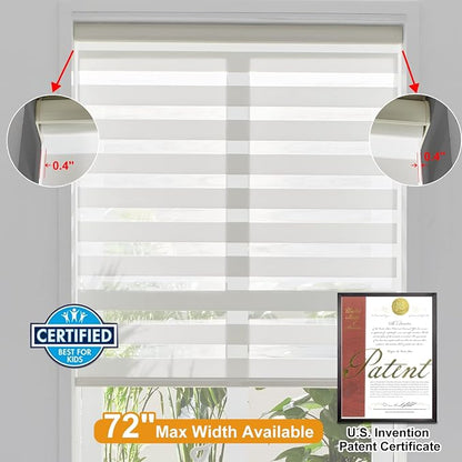 Persilux Cordless Zebra Blinds for Indoor Windows, Free-Stop Zebra Blinds - Image 4