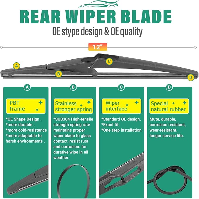 28" 26" 12" Windshield Wiper Blades Replacement - Image 4