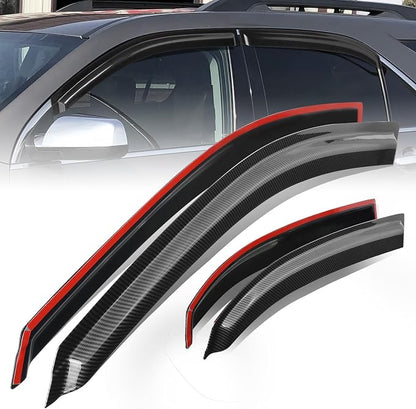 Auto Dynasty Set of 4 Carbon Fiber Pattern Window Visors Compatible 2010 2011 by AutoDynasty