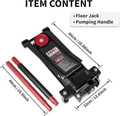 3-Ton Low Profile Hydraulic Heavy-Duty Steel Floor Jack - Image 8