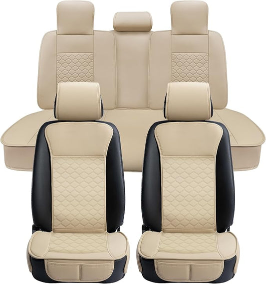Elantrip Car Seat Cover Full Set Leather Car Seat Protector Universal fit by Elantrip