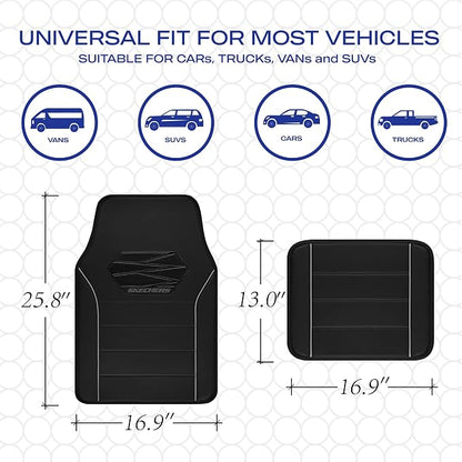 Skechers Memory Foam Car Mats, Leather Piping Floor Mats - Image 6