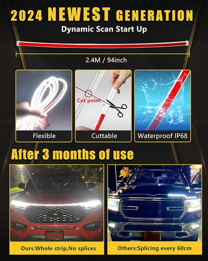 YM E-Bright Led Hood Light Strip Flexible Waterproof Dynamic Scan Start Up - Image 2