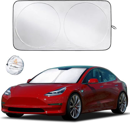 EcoNour Windshield Sun Shade for Tesla Model 3/Y Cars | Foldable Sun Shield | by EcoNour