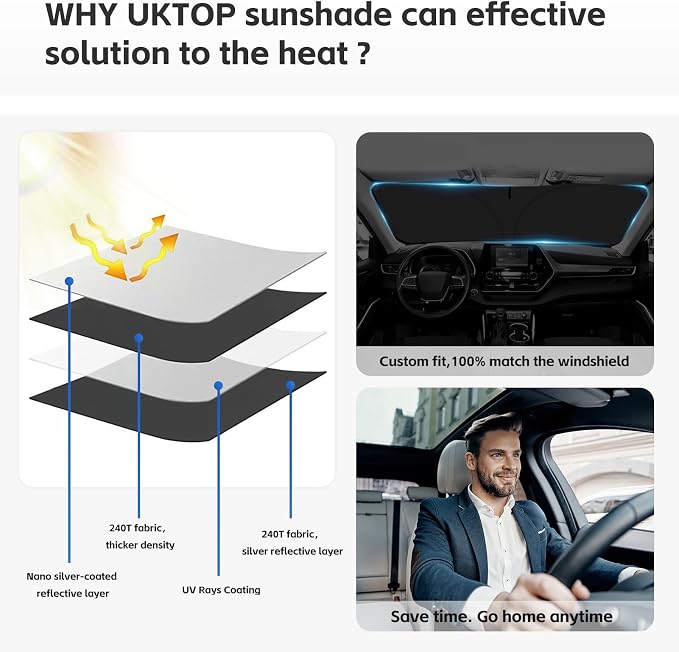 for Toyota Camry Sun Shade Sunshade Windshield Cover - Image 4
