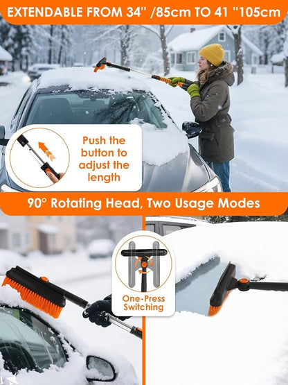 90° Fixed Rotation 3-in-1 Car Snow Brush and Ice Scraper - Image 3
