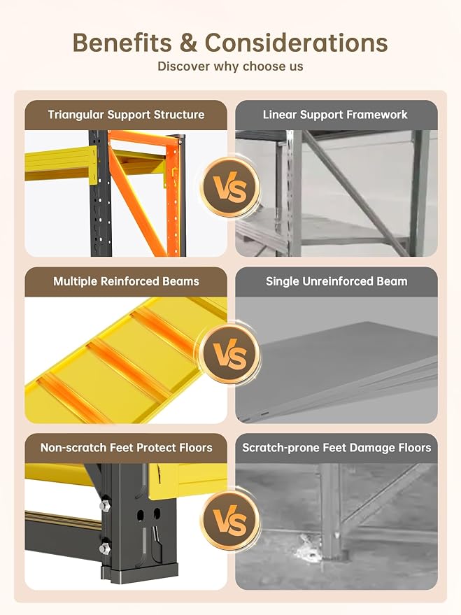 4-Tier Storage Shelves, Adjustable Industrial Metal Shelf System, 400lbs - Image 5