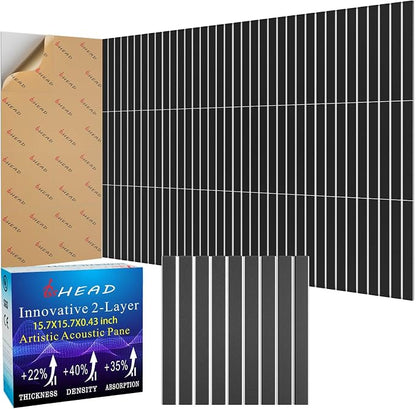 8 Pack 2-Layer Large Soundproof Wall Panels, 15.7 x 15.7 x 0.43 in Sound Proof by Staytunedforournewproduct
