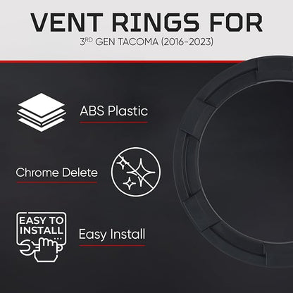 AJT Design Vent Ring for 3rd Gen Tacoma | Blackout Mode | Impact Resistant ABS - Image 4