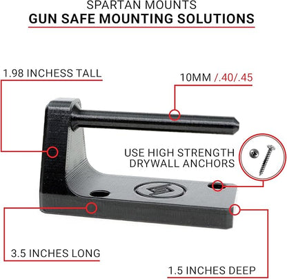 Spartan Mounts Universal Pistol Revolver Wall Mount | Display Hook Adapter Bore - Image 2