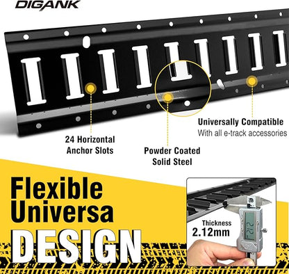 E Track 4'（2 Pack） with Powder-Coated Steel Trailer Tie Down - Image 3