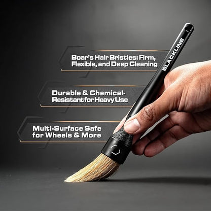 Blackline Car Care Boar Hair Brushes- Luxury Car Detailing Brush Set - Image 4