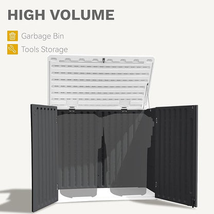 DWVO 47 cu ft Spacious Horizontal Storage Unit, Outdoor Resin Tool Locker - Image 4