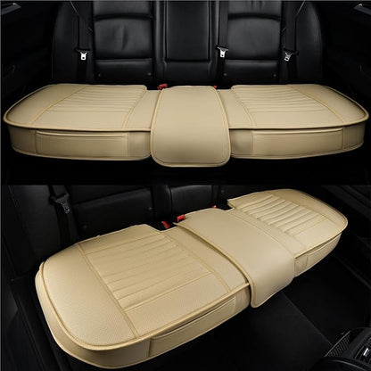 Universal Leather Car Seat Covers Full Set, Car Seat Cushion Covers Protector - Image 4
