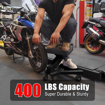 Mechanic Stool with Wheels, Hydraulic Adjustable Shop Stool on Wheels, Garage - Image 2