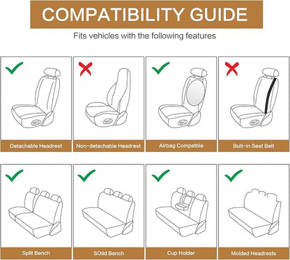 Pariitadin Leather Car Seat Covers Full Set, Waterproof Faux Leather Seat Covers - Image 6