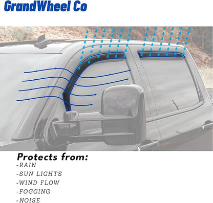 Window Deflectors Smoke Tinted In-Channel Side Window Vent Visor Deflectors - Image 7