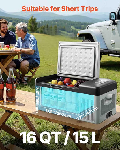 VEVOR 12 Volt Refrigerator 16 Qt, Portable Mini Car Fridge - Image 2