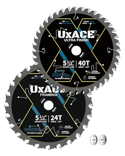 5-1/2-Inch 24&40-Tooth Circular Saw Blade by UXACETOOLS