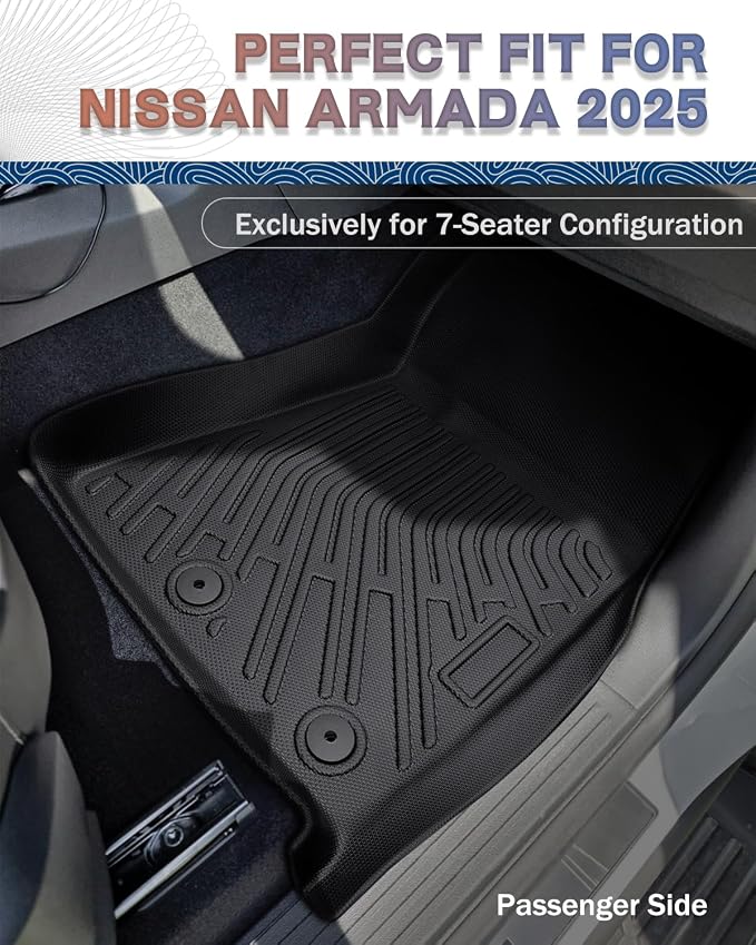 Icyhaws® for Nissan Armada/Infiniti QX80 2025 Floor Mats, All-Weather - Image 4