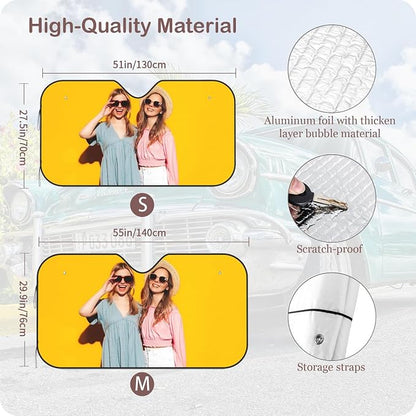 Custom Windshield Sun Shade for Car Personalized Window Sunshades Add Your - Image 4