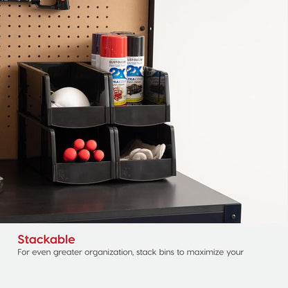 IRIS USA Stackable Bins, 7.5 x 4.5 x 3 inch, Plastic Hanging Open Front Shelf - Image 7