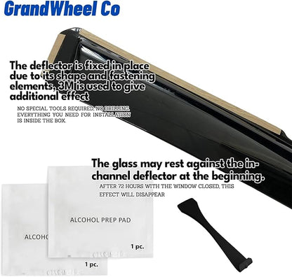Window Deflectors Smoke Tinted in-Channel Side Window Vent Visor Deflectors - Image 4