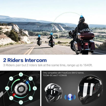 FreedConn BM2-S Bluetooth Motorcycle Helmet, Flip-Up Modular Motorbike Helmet - Image 3