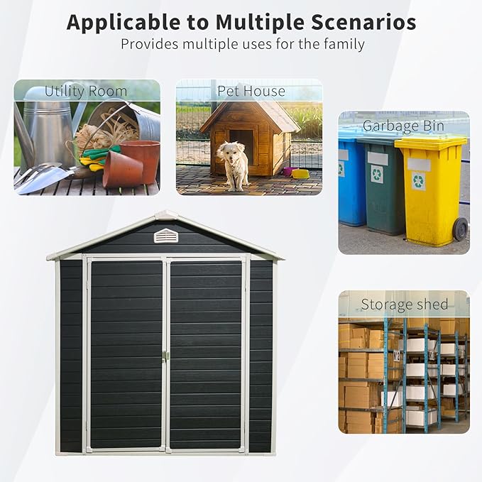 6x8 FT Outdoor Storage Resin Shed - Image 4