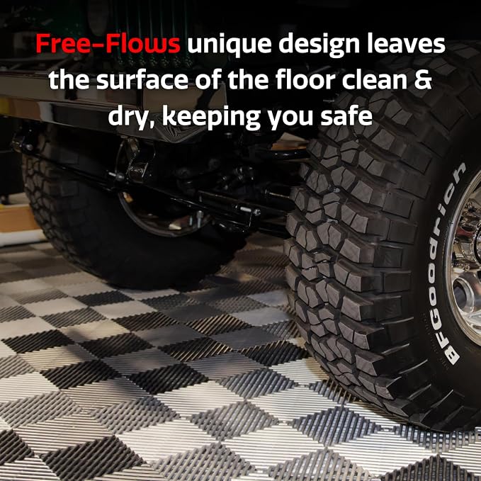 Big Floors RaceDeck Free-Flow Interlocking Garage Flooring Tiles, Self-Draining - Image 4