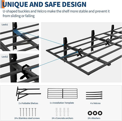 Garage Storage Shelving Wall Mounted, 2 Pack 2x6Ft, Loads 1600 Lbs Heavy Duty - Image 4