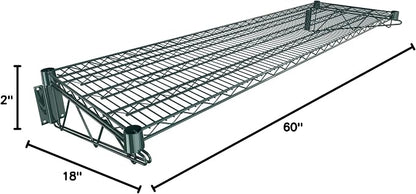 18" x 60" Green Epoxy Wire Wall Mount Shelf - Image 3