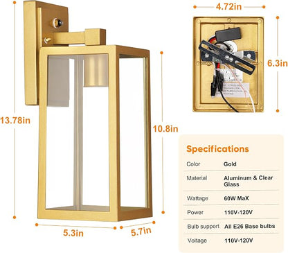 PARTPHONER Gold Dusk to Dawn Outdoor Lights - Image 5
