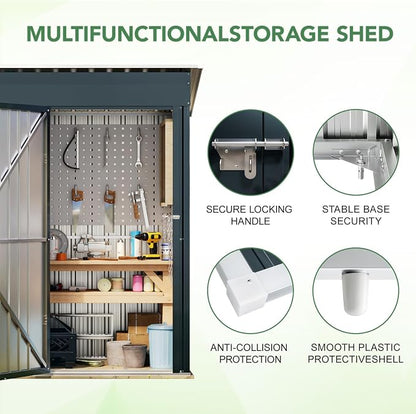 Breezz 5x3FT Vertical Outdoor Steel Storage Shed - Image 7