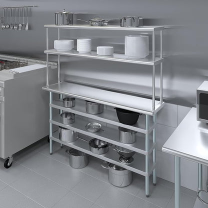 Amgood 14" x 60" Stainless Steel Work Table - Image 4