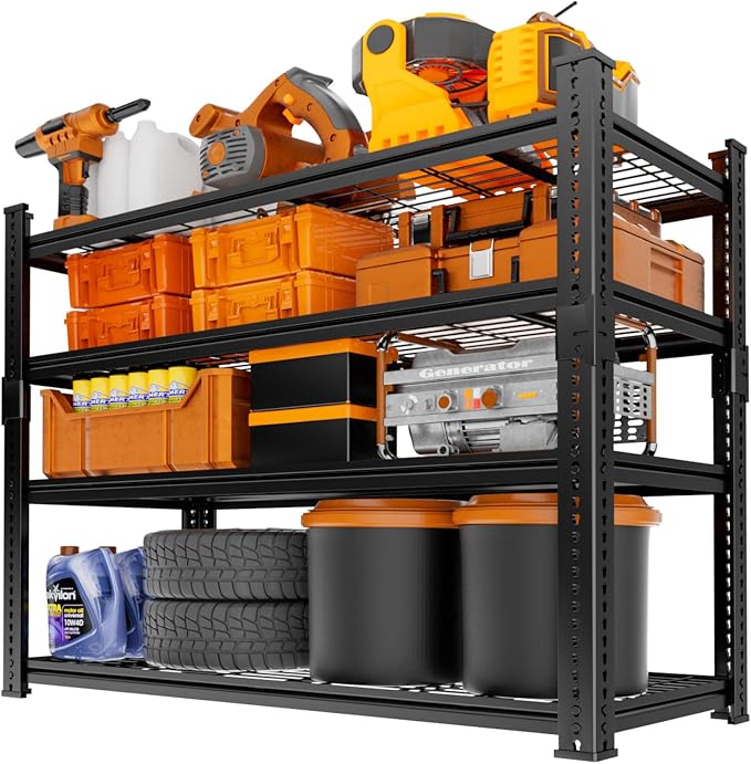 Storage Shelves Heavy Duty 4 PCS, 4-tier Adjustable Metal Industrial Utility - Image 7