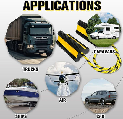 Heavy-Duty Wheel Chocks with Extra-Long Safety Rope - Image 7