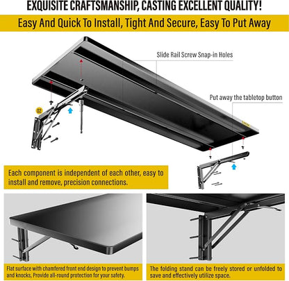 1.3x4ft Adjustable Rail Type Folding Storage Rack Shelf, Suitable - Image 6