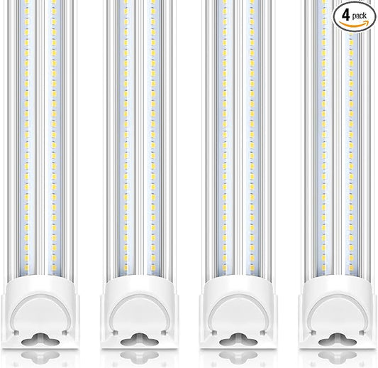 Barrina 8FT LED Shop Light, 100W 15000LM 5000K, V Shape Integrated T8 LED by Barrina