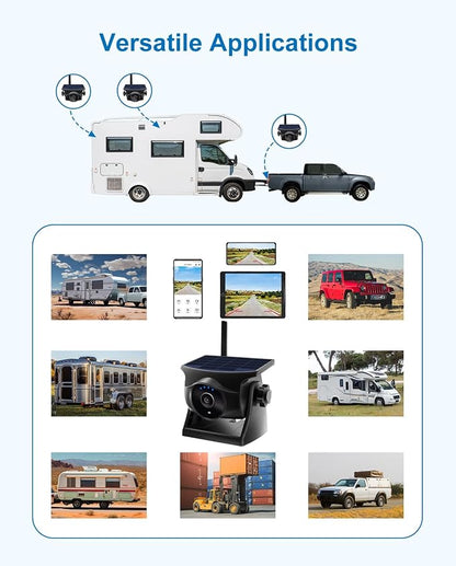 1080P Solar Wireless Backup Camera, Magnetic WiFi Hitching Camera, Night Vision - Image 7